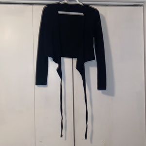 Brandy Melville black long sleeve tie wrap shirt